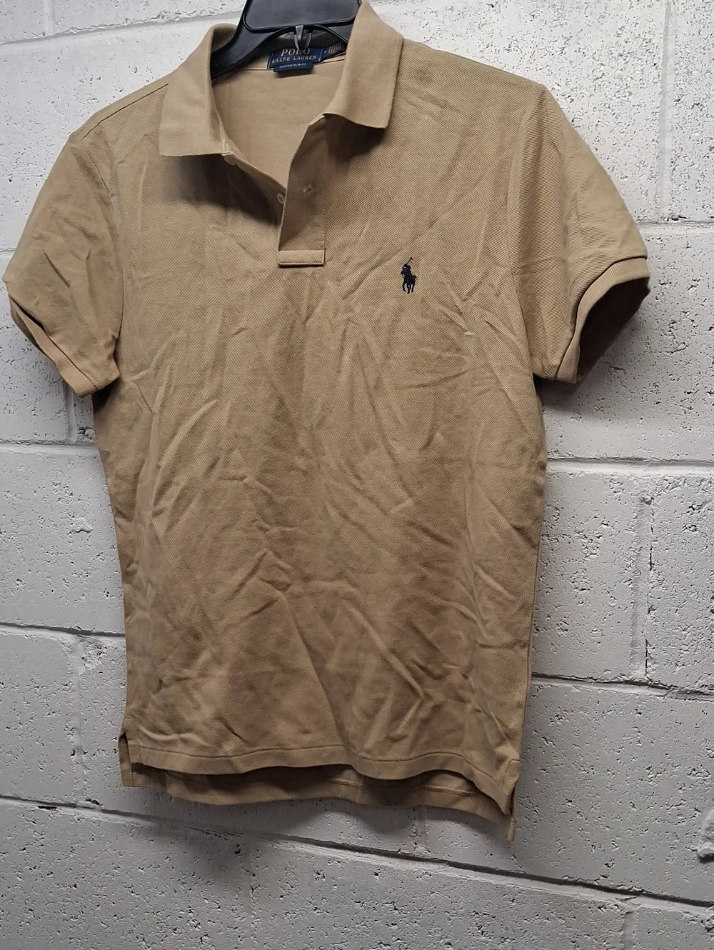 Polo by Ralph Lauren Men's Polo Shirt - Tan with Navy Logo